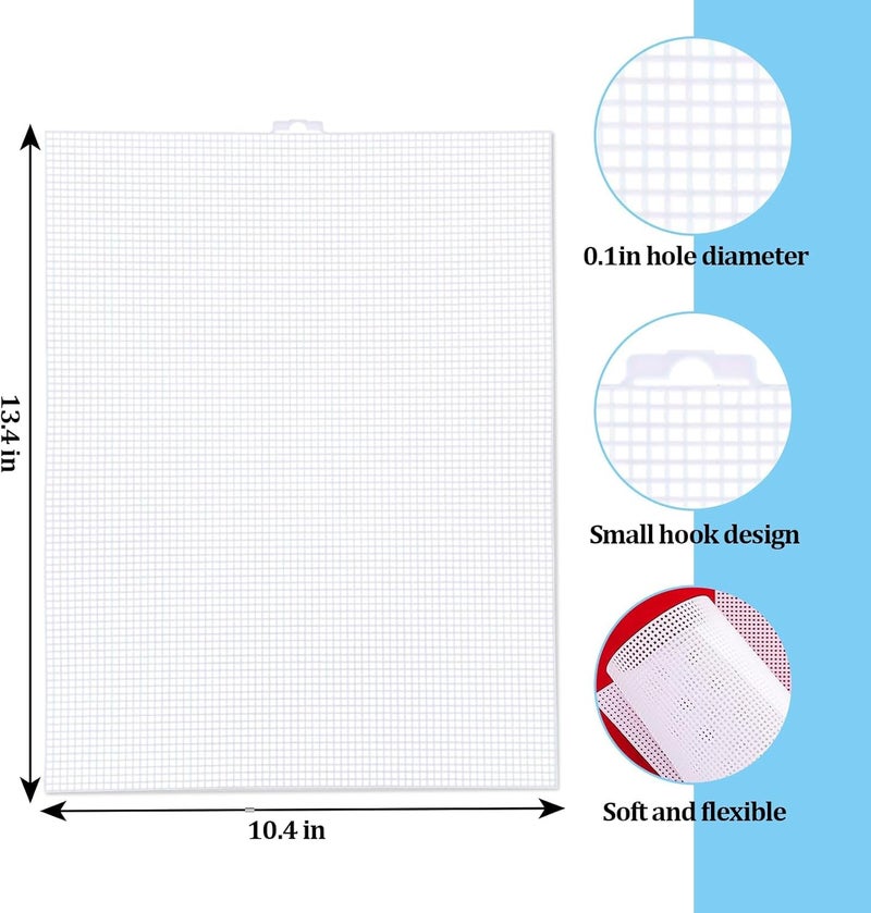smrtcol Plastic Canvas Sheets 13.4” x 10.4” Per Sheet, 2.5mm Mesh (About with 7 Holes per inch) Easy-to-Cut Needlepoint Canvas for Cross Stitch, Embroidery, DIY Crafts & Aquarium Dividers (6 Piece) - Image 2
